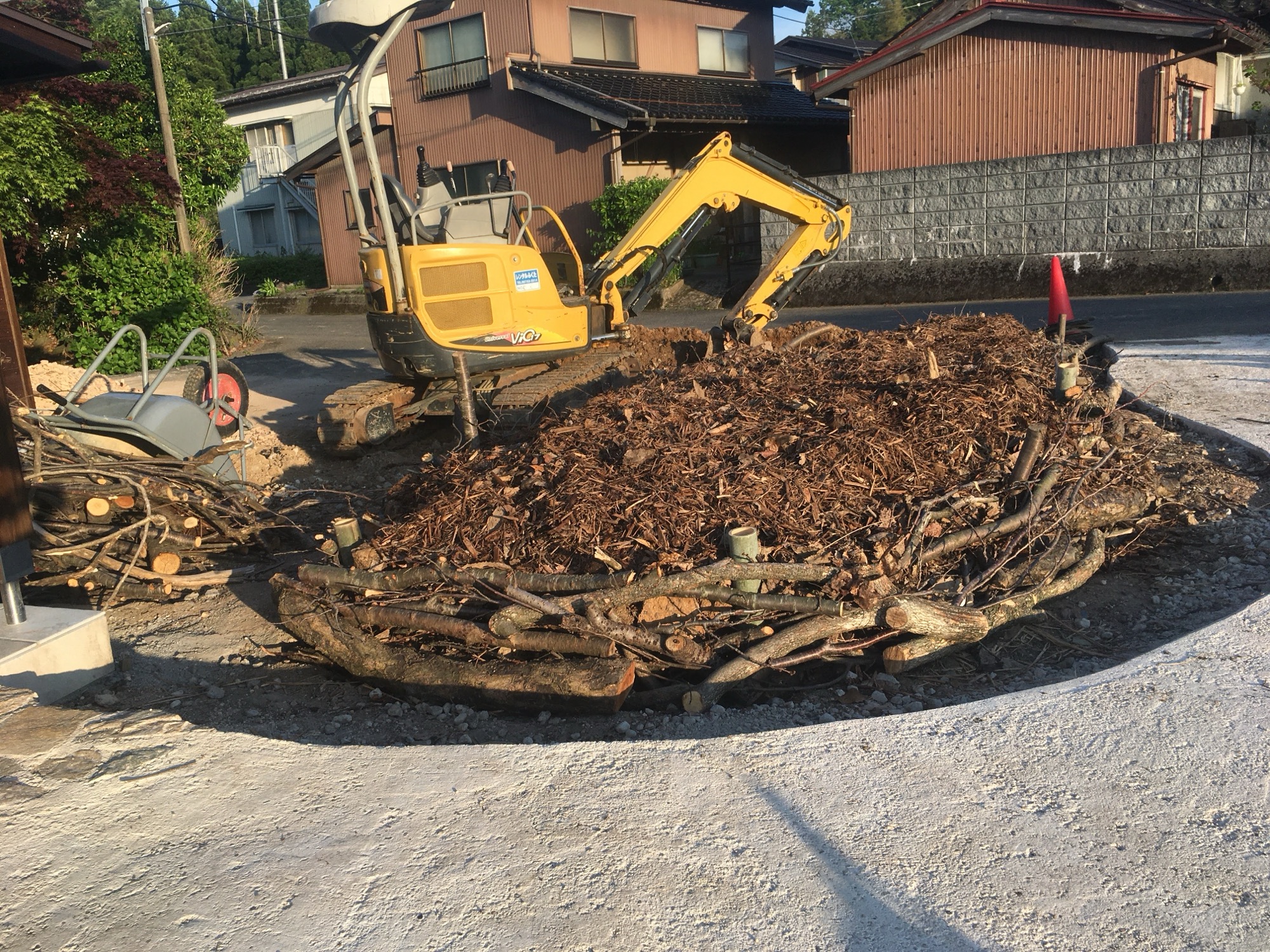 植栽のためにつくられたマウンド